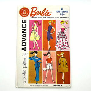 Advance Vintage 1961 Barbie Wardrobe Pattern Group A